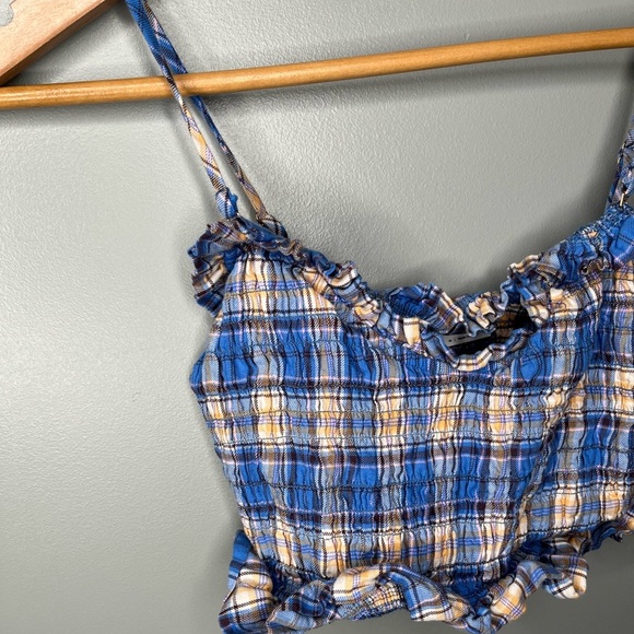 Lovers + Friends Monaco Blue Plaid Cropped Top - Picture 4 of 11